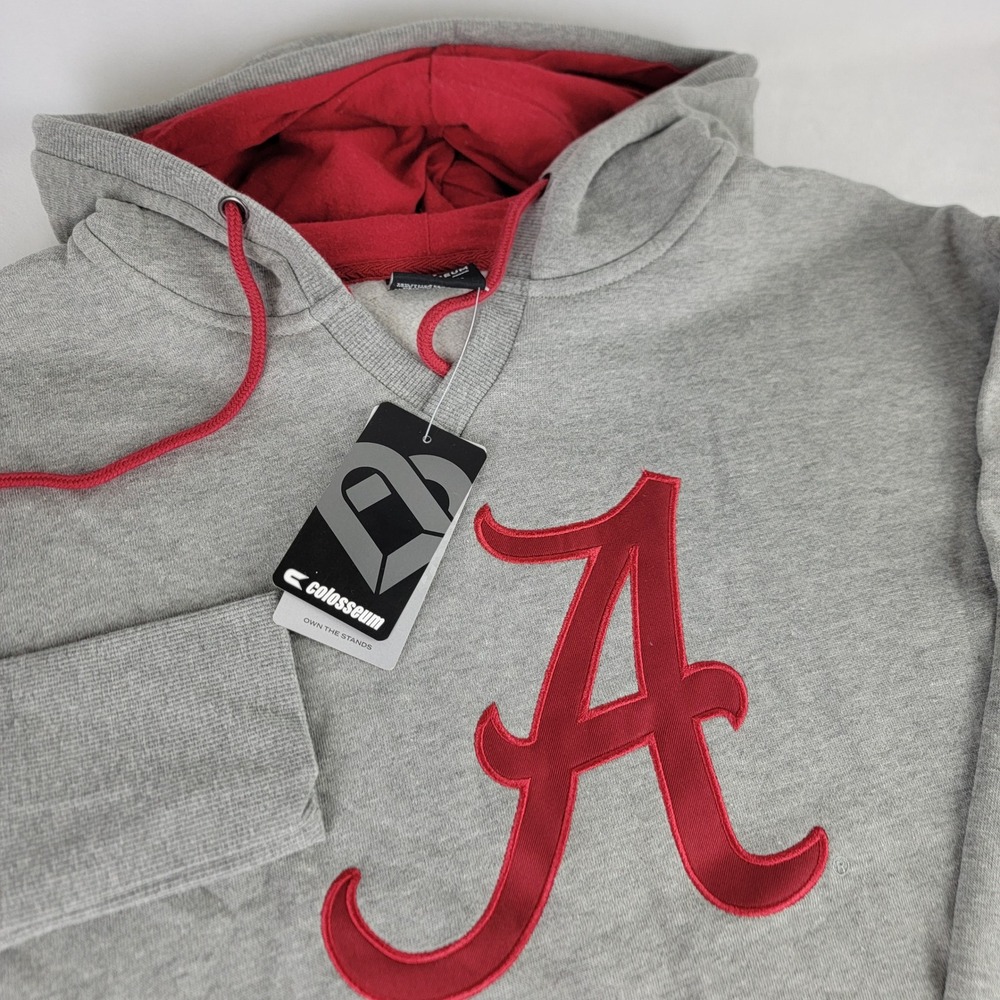 Colosseum Alabama Crimson Tide Womens Large Grey Hoodie Sweatshirt Split NEW
